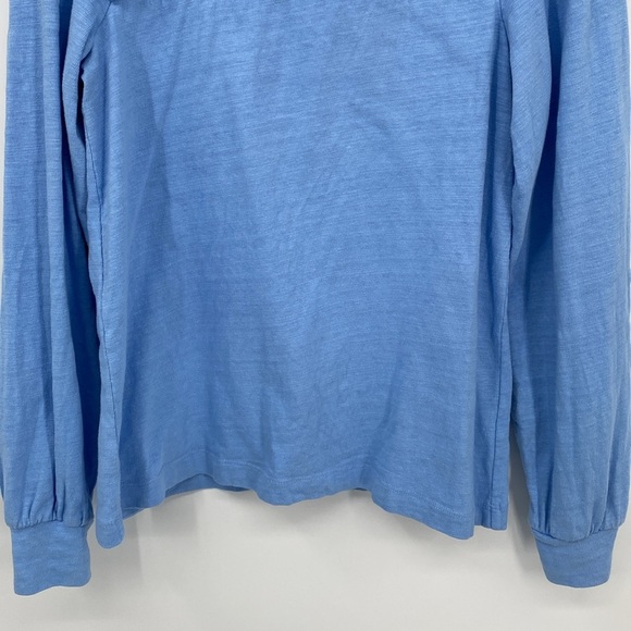 LOFT Eyelet Yoke Ruffle Sweater Baby Blue Size Medium - Picture 4 of 10